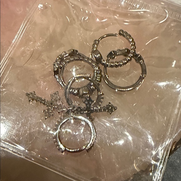 fashionable 3 set of gun metal colot Hoop Earrings Set - Picture 7 of 7